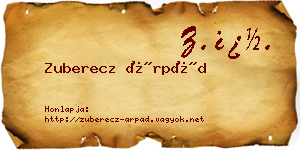 Zuberecz Árpád névjegykártya